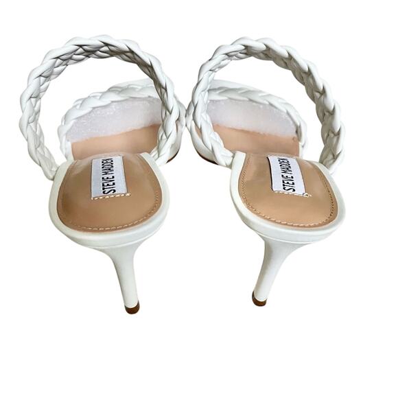 Steve Madden White Prema Braided Sandal heels size 9 - Picture 5 of 7